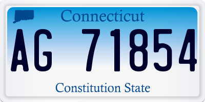 CT license plate AG71854