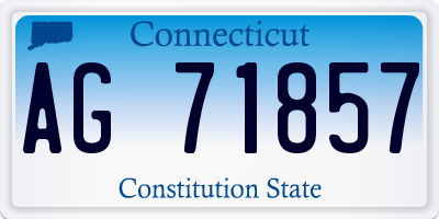 CT license plate AG71857