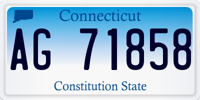 CT license plate AG71858