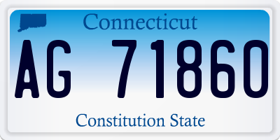 CT license plate AG71860