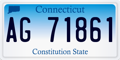CT license plate AG71861