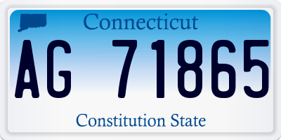 CT license plate AG71865