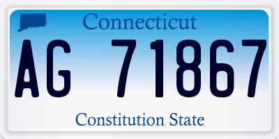 CT license plate AG71867