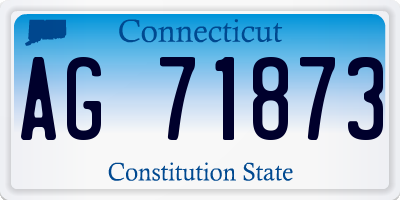 CT license plate AG71873