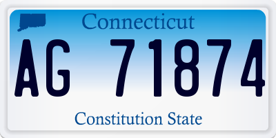 CT license plate AG71874