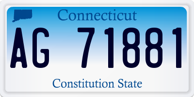 CT license plate AG71881