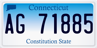 CT license plate AG71885