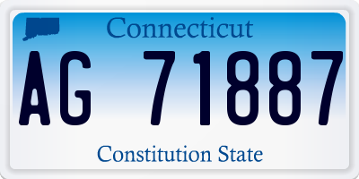 CT license plate AG71887