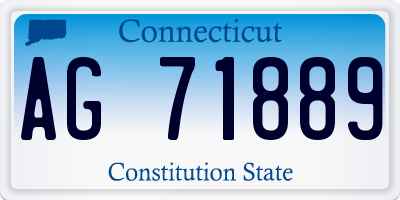 CT license plate AG71889