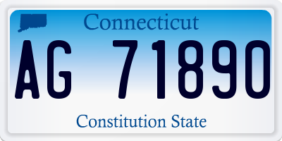 CT license plate AG71890