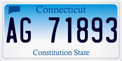 CT license plate AG71893