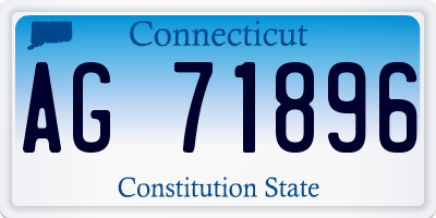CT license plate AG71896