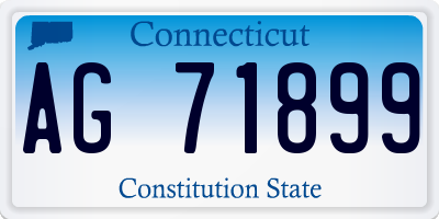 CT license plate AG71899