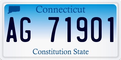 CT license plate AG71901