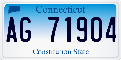 CT license plate AG71904