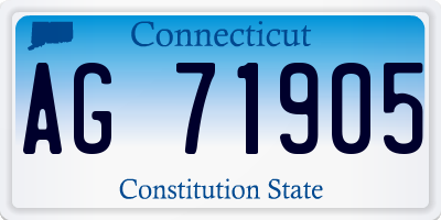 CT license plate AG71905