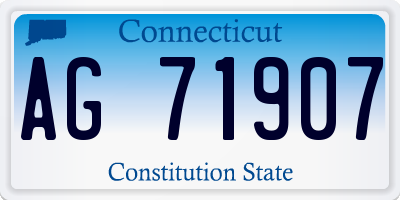 CT license plate AG71907