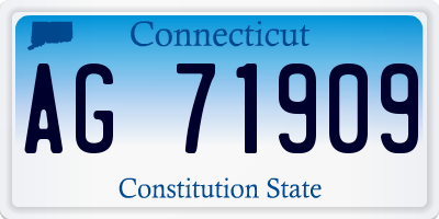 CT license plate AG71909