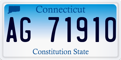 CT license plate AG71910