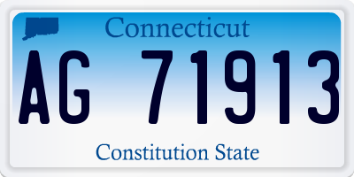 CT license plate AG71913