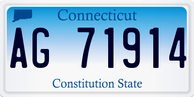 CT license plate AG71914
