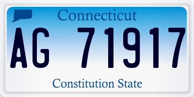CT license plate AG71917