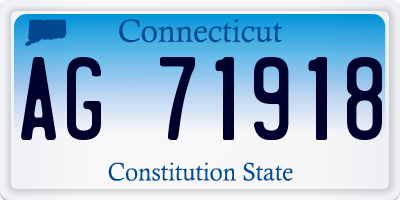 CT license plate AG71918