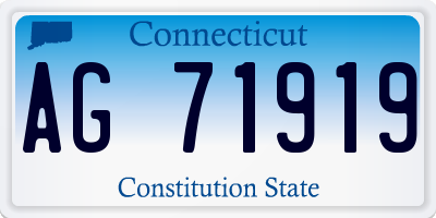 CT license plate AG71919