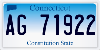 CT license plate AG71922