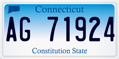CT license plate AG71924