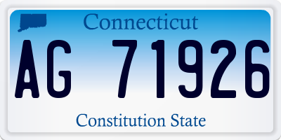 CT license plate AG71926