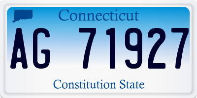 CT license plate AG71927