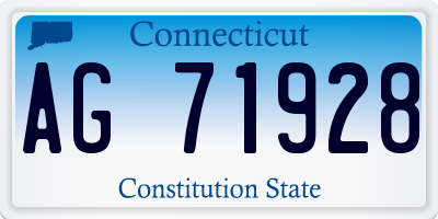 CT license plate AG71928