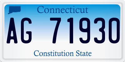 CT license plate AG71930