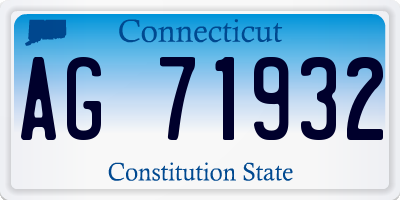 CT license plate AG71932