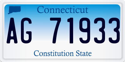 CT license plate AG71933