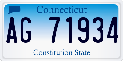 CT license plate AG71934