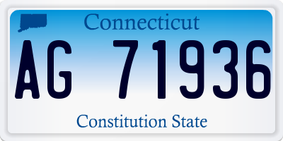CT license plate AG71936