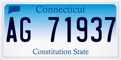 CT license plate AG71937