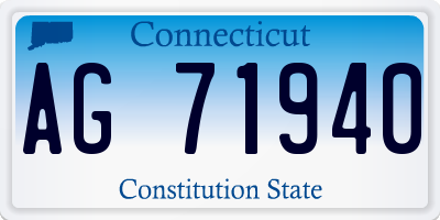 CT license plate AG71940