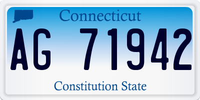 CT license plate AG71942