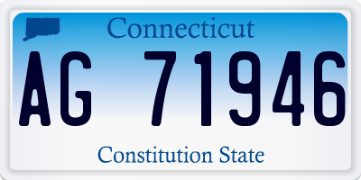 CT license plate AG71946