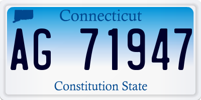 CT license plate AG71947