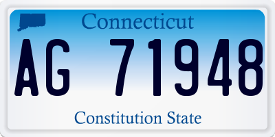 CT license plate AG71948