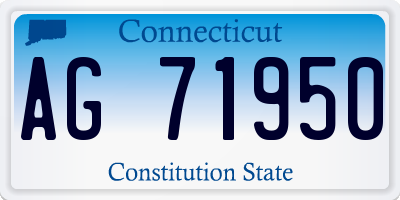 CT license plate AG71950
