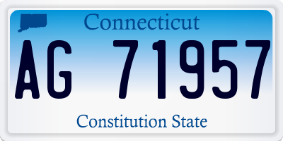 CT license plate AG71957