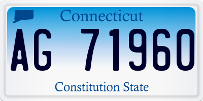 CT license plate AG71960
