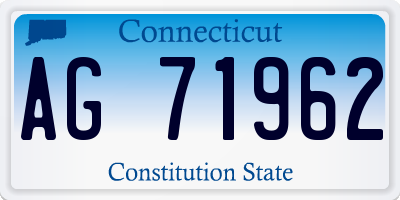 CT license plate AG71962