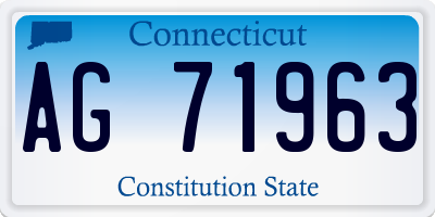 CT license plate AG71963