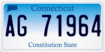 CT license plate AG71964